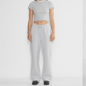 Tna cozy fleece boyfriend wide leg sweat pants size small